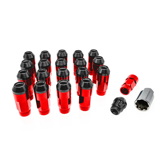 NGR Dual Lug Nuts (Stainless Steel and Aluminum) - Set of 20 (Red) - Best Lug Nuts