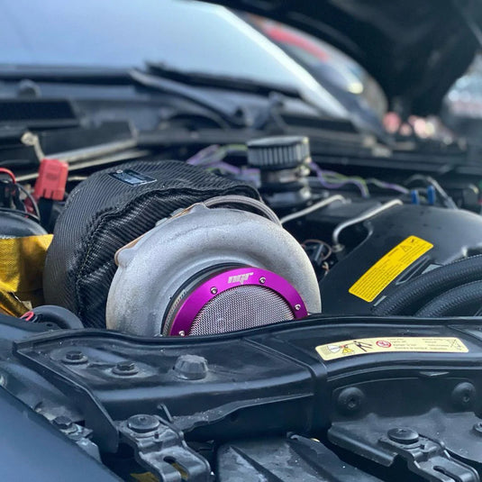 NGR Turbo Filter (Street Edition) - Purple Turbo Guard with 3.5in - Installation View