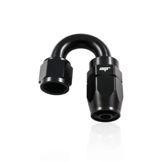 NGR 180 Degree Swivel Hose End AN Fitting - Black Anodized
